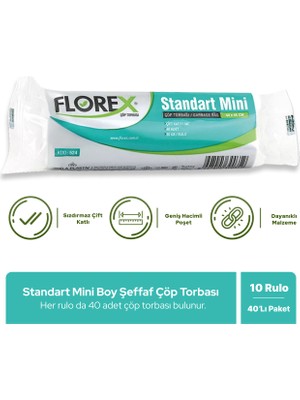 Florex Standart Mini Boy Çöp Poşeti x 10 Rulo