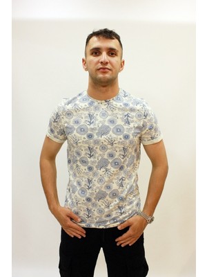 Cazador Caz 4123 Desenli Bisiklet Yaka Erkek T-Shirt