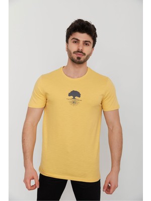 Cazador Caz 4170 Erkek Baskılı Bisiklet Yaka T-Shırt