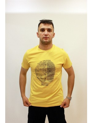 Cazador 4203 Bisiklet Yaka Baskılı Erkek Tshırt