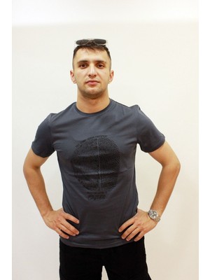 Cazador Caz 4203 Bisiklet Yaka Baskılı Erkek Tshırt