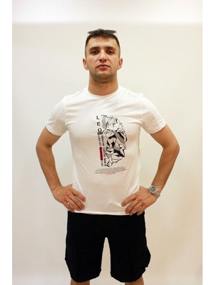 Cazador Caz 4188 Bisiklet Yaka Baskılı Erkek T-Shırt