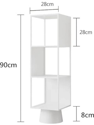 Trendesk Metal Siyah 4 Katlı Köşe Kitaplık  118-28-28 cm