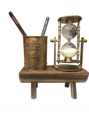 Keyfim Shop Kişiye Özel Dekoratif Kalemlikli Kum Saati