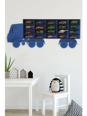 Tasarx Ahşap Dekoratif Çocuk-Bebek Odası Oyuncak Kamyon Araba Rafı