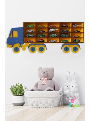 Tasarx Ahşap Dekoratif Çocuk-Bebek Odası Oyuncak Kamyon Araba Rafı