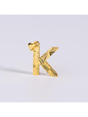 goldkupe 14 Ayar Altın K Harfi Kolye Ucu 0.64 gr