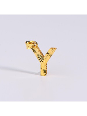 goldkupe 14 Ayar Altın Y Harfi Kolye Ucu 0.57 gr
