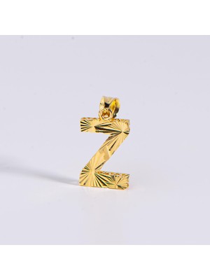 goldkupe 14 Ayar Altın Z Harfi Kolye Ucu 0.55 gr