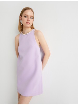 Koton Incili Mini Elbise Halter Yaka Kolsuz Astarlı Cepli