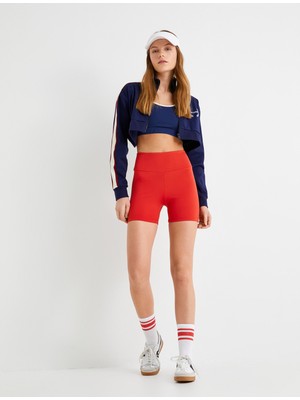 Koton Spor Ekstra Biker Tayt Yüksek Bel Dokuma Slim Fit