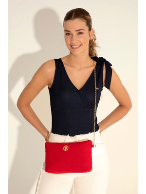 U.S. Polo Assn. Kadın Kırmızı Çıkarılabilir Askılı Kanvas El Çantası 50293661-VR030