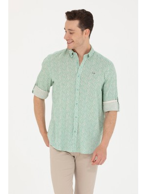U.S. Polo Assn. Erkek Mint Gömlek Desenli 50264263-VR090