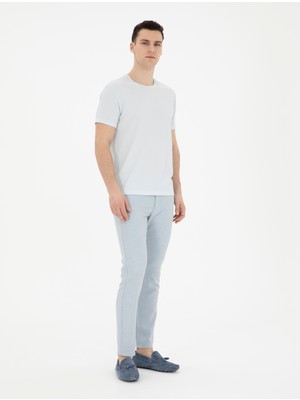 Pierre Cardin Erkek Açık Mavi Slim Fit Kanvas Pantolon 50288508-VR003