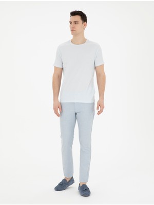 Pierre Cardin Erkek Açık Mavi Slim Fit Kanvas Pantolon 50288508-VR003