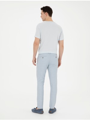 Pierre Cardin Erkek Açık Mavi Slim Fit Kanvas Pantolon 50288508-VR003