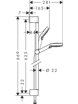 Hansgrohe Crometta Dus Setı Varıo 65 cm Dus Barı ile 26532400