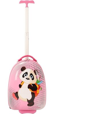 MÇS V307 ABS ÇOCUK VALİZ-PEMBE-PANDA BASKI
