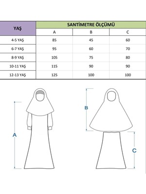 Liyavera Kız Çocuk Namaz Elbisesi Seccadeli Yıldız Desenli