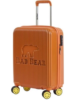 Bad Bear Logo Turuncu Kabin Boy Tekerlekli ABS Valiz 40 Lt.