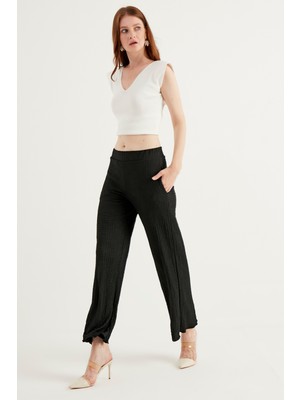 Herita Siyah Desenli Pantalon