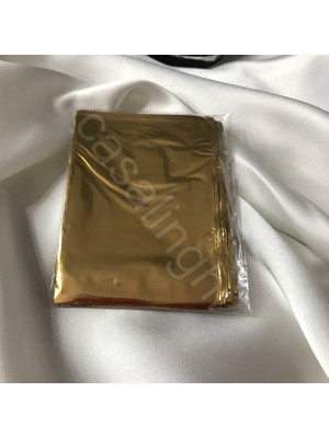 Casalinghi Parlak Gold Sarı Tek Renk Hediye Paketi Çok Küçük Metalize 7x9 cm - 1 Paket (100 Adet)