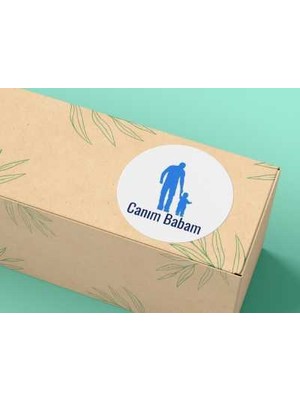 Casalinghi Canım Babam Etiketi Babalar Günü Yuvarlak Mat Sticker Father's Day 4 cm - 33 Adet