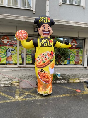 Kelepire Düştu 3 Metre Pizzacı Model Gel Gel Balon