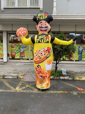 Kelepire Düştu 3 Metre Pizzacı Model Gel Gel Balon