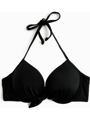 Koton Push Up Bikini Üstü Balenli Boyundan Bağlamalı Fiyonk Detaylı