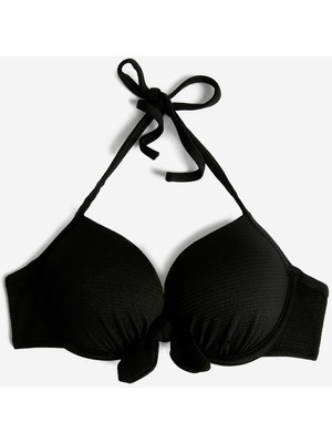 Koton Push Up Bikini Üstü Dokulu Bağlama Detaylı Balenli