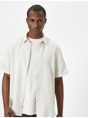 Koton Yazlık Gömlek Kısa Kollu Klasik Yaka Düğmeli Pamuklu