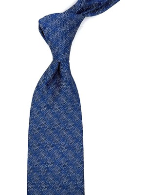 Kravatkolik Mavi Kare Desen Mendilli Klasik Kravat KK12488