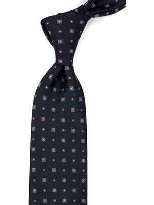 Kravatkolik Siyah Küçük Desen Mendilli Klasik Kravat KK12277