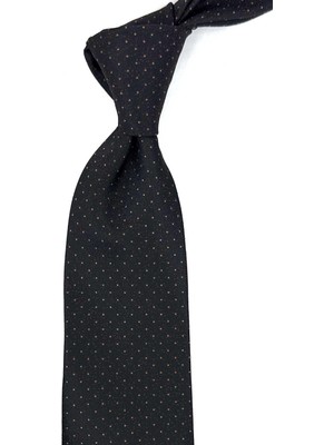 Kravatkolik Siyah Nokta Desen Mendilli Klasik Kravat KK12475