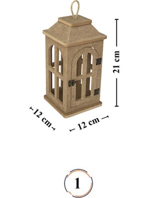 s.tkoleksiyonhobiantika S.tkoleksiyonhobiantikaahşap Boyanabilir Mdf Kare Ayaklı Dekoratif Fener, Şamdan , Mumluk