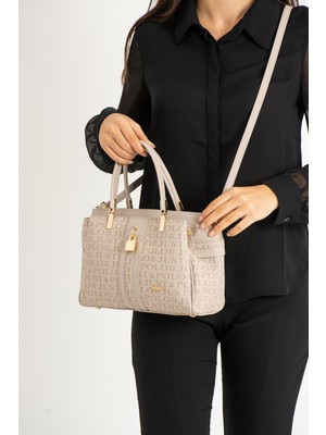 Just Polo Kadın Anneler Günü Özel Baskılı 4 Gözlü El ve Omuz Çantası MDS1201