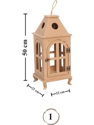 s.tkoleksiyonhobiantika S.tkoleksiyonhobiantikaahşap Boyanabilir Mdf Kare Ayaklı Dekoratif Fener, Şamdan , Mumluk