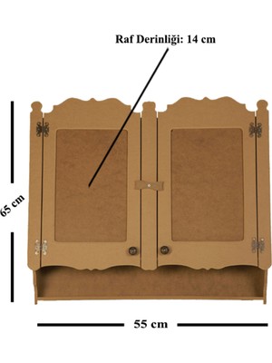s.tkoleksiyonhobiantika Mdf Boyanabilir 2 Kapaklı Duvar Mutfak Rafı - Terek