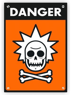 Zinbooz Danger Rick Sanchez Ahşap Poster 20X29 cm