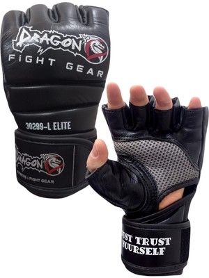 Nidage Deri 30299-L Elite Mma Eldiveni Hakiki Deri Serbest Dövüş Eldiveni Siyah