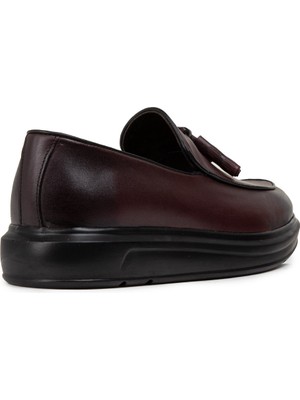 Deery Deri Bordo Comfort Erkek Loafer - 01840MBRDP02