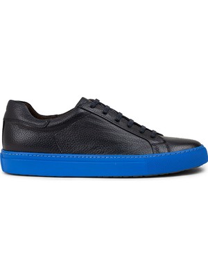 Deery Deri Siyah Erkek Sneaker Ayakkabı - 01829MSYHC10