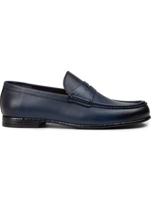 Deery Deri Lacivert Erkek Loafer Ayakkabı - 01510MLCVC04