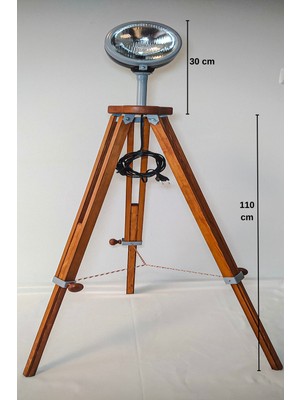 Retro Vitrini Ahşap El Yapımı Ayarlanabilir Traktör Farı Lambader