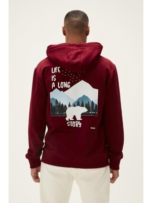 Bad Bear Long Story Hoodıe Bordo Erkek Sweatshirt 22.02.12.034-C65