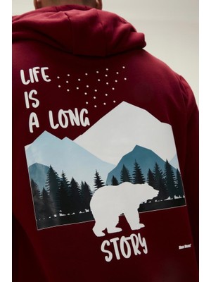 Bad Bear Long Story Hoodıe Bordo Erkek Sweatshirt 22.02.12.034-C65