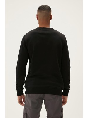 Bad Bear Logo Crewneck Erkek Siyah Sweatshirt 22.02.12.007-C01