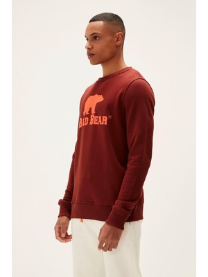 Bad Bear Logo Crewneck Kahverengi Erkek Sweatshirt 22.02.12.007-C122