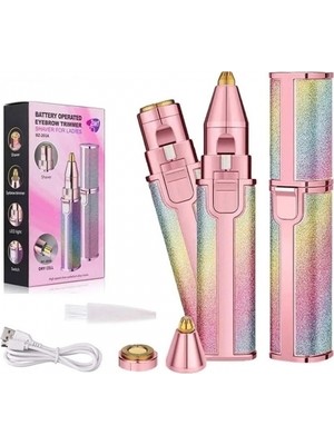 Blawless Simli Iki Başlıklı Kaş, Bıyık, Burun ve Yanak Tüy Alma Makinesi- Şık ve Taşınabilir Simli Epilatör USB Şarjlı
